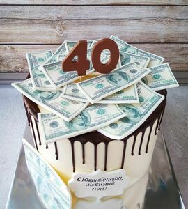 Торт на 40 лет мужчине доллары №475601