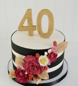 Торт на 40 лет женщине цветочный №475532