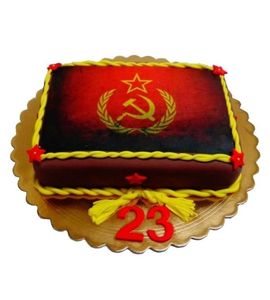 Торт на 23 февраля c гербом СССР и звездами
