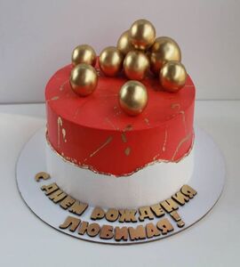 Торт красный с золотом №139101