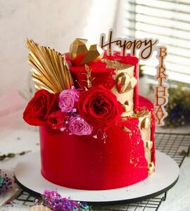 Торт красный с золотом №139105