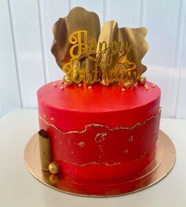 Торт красный с золотом №139114