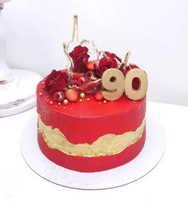 Торт красный с золотом №139130