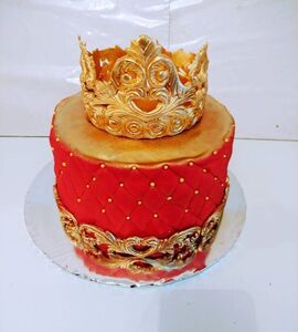 Торт красный с золотом №139141
