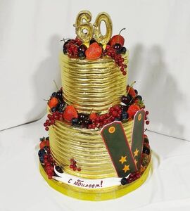 Торт красный с золотом №139147