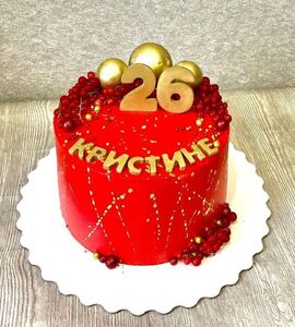 Торт красный с золотом №139153