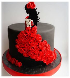 Торт черно-красный №185317