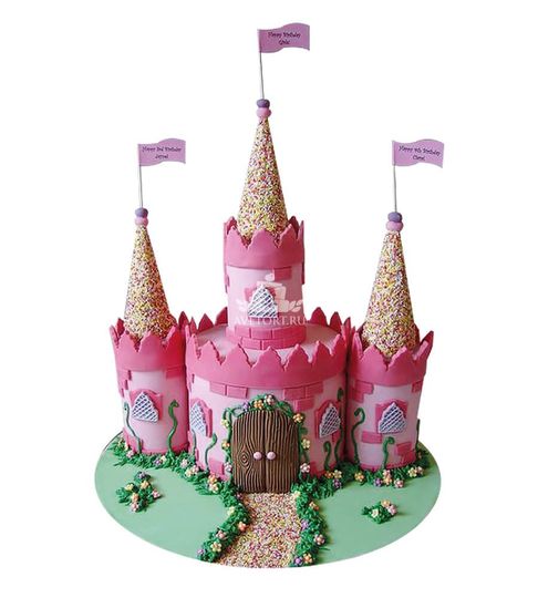Торт Розовый замок для дочери №5763