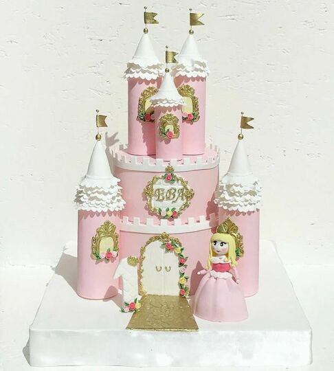 Торт в виде розового замка №485613