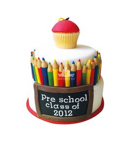 Торт с карандашами на выпускной начальной школы