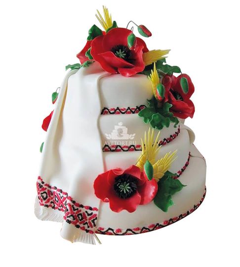 Свадебный торт Маки и рушник