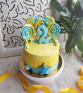 Торт желто-голубой №150706