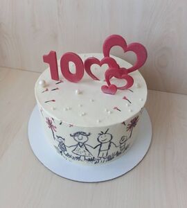 Торт на 10 лет свадьбы №191612