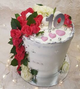 Торт на Оловянную свадьбу №191629