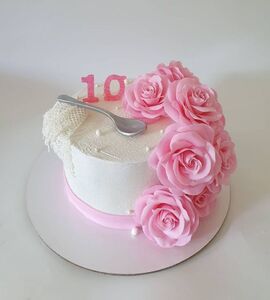 Торт на Розовую свадьбу №191656