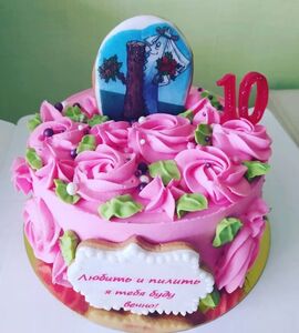 Торт на Розовую свадьбу №191663