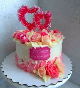 Торт на Розовую свадьбу №191675