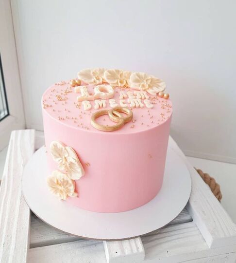 Торт на Розовую свадьбу №191677