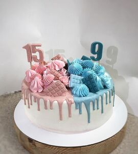 Торт розово-голубой №142710