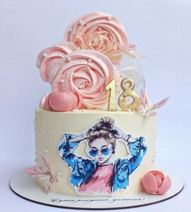 Торт розово-голубой №142719