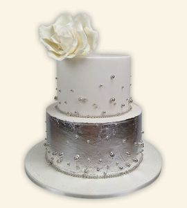 Свадебный торт с жемчугом №132003