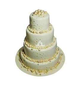 Свадебный торт с жемчугом №13204