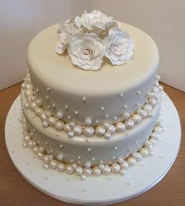 Свадебный торт с жемчугом №132005