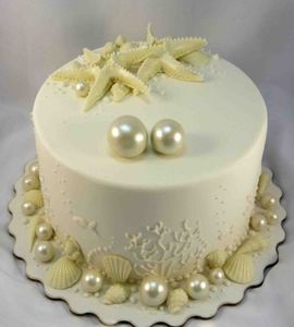 Свадебный торт с жемчугом №132007