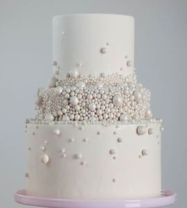 Свадебный торт с жемчугом №132009