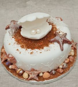Свадебный торт с жемчугом №132013