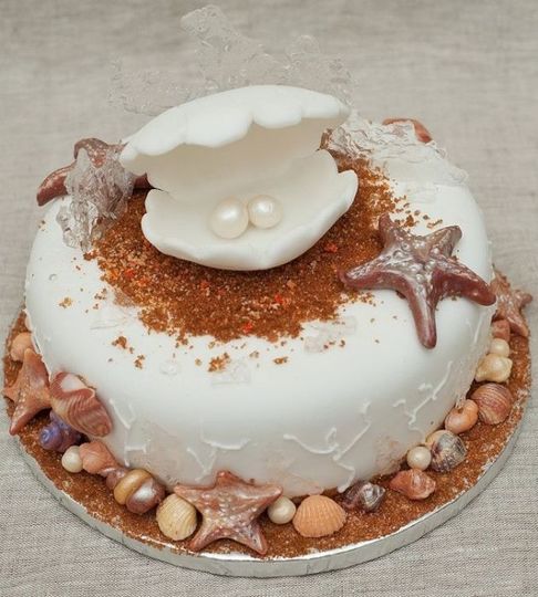 Свадебный торт с жемчугом №132013