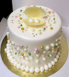 Свадебный торт с жемчугом №132014
