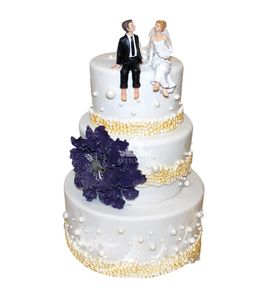 Свадебный торт с жемчугом №132023
