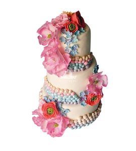 Свадебный торт с жемчугом №132025