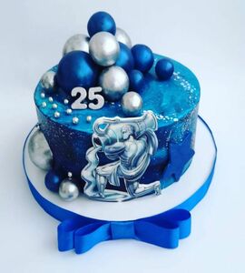 Торт на 25 лет парню синий №474825
