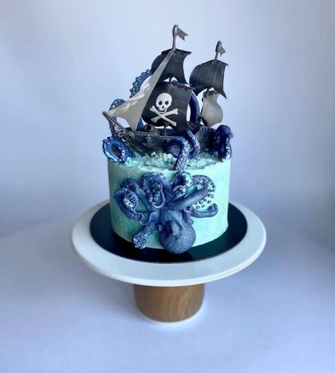 Торт осьминог и пиратский корабль №160509