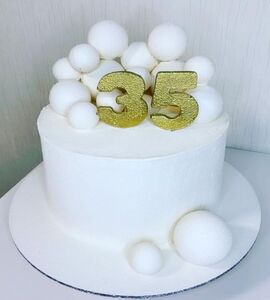 Торт белый с золотом №130523