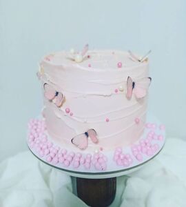 Торт розово-белый №142611