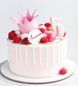 Торт розово-белый №142613