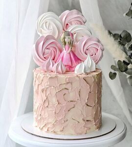 Торт розово-белый №142615