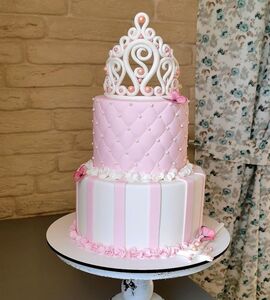 Торт розово-белый №142617