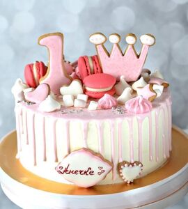 Торт розово-белый №142618