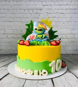 Торт желто-зеленый №150819