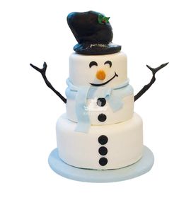 Торт снеговик трехъярусный