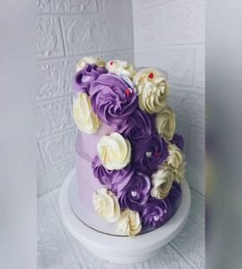 Торт свадебный двухъярусный без мастики №143910