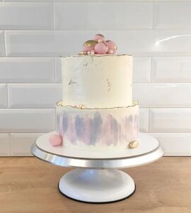Торт свадебный двухъярусный без мастики №143912