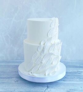 Торт свадебный двухъярусный без мастики №143916