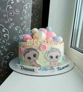 Торт близнецам  девочкам№490012