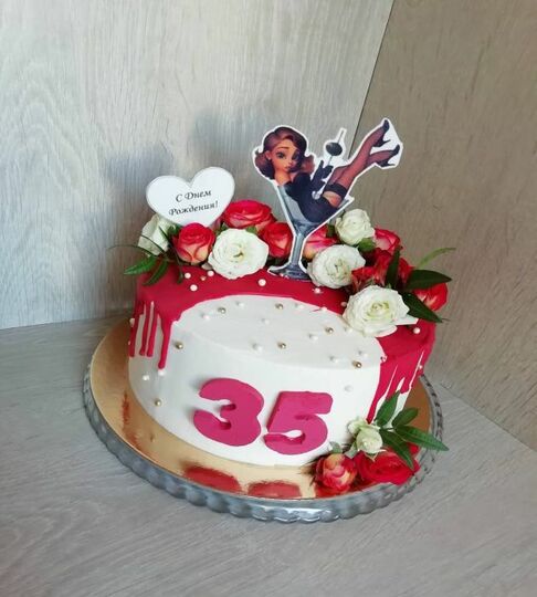 Торт на 35 лет девушке розы №475213