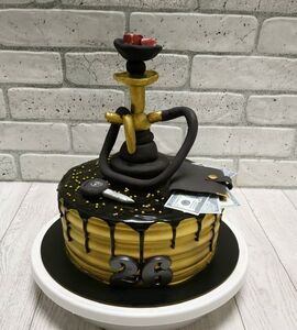 Торт черный с золотом №129446